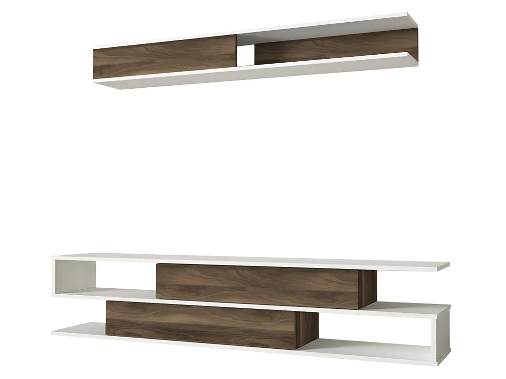 Ensemble TV - 2 Portes - Naturel Et Blanc - MAROFARI 8 Ensemble TV - 2 Portes - Naturel Et Blanc - MAROFARI – Image 6