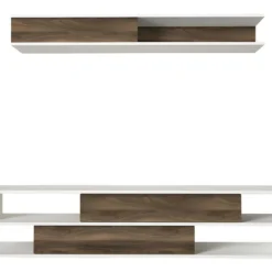 Ensemble TV - 2 Portes - Naturel Et Blanc - MAROFARI 13 Ensemble TV - 2 Portes - Naturel Et Blanc - MAROFARI -Pas Cher Mobiliora Magasin meuble tv 504059