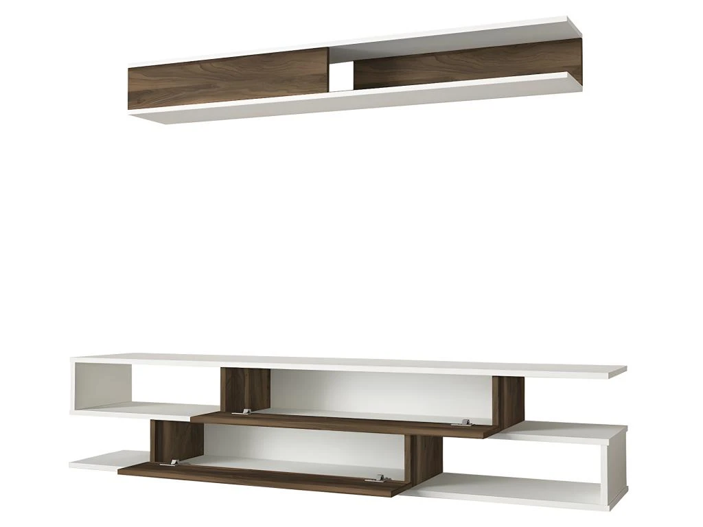 Ensemble TV - 2 Portes - Naturel Et Blanc - MAROFARI 9 Ensemble TV - 2 Portes - Naturel Et Blanc - MAROFARI – Image 7