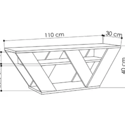 Meuble TV - 1 étagère - Blanc - ZANELO -Pas Cher Mobiliora Magasin meuble tv 504069