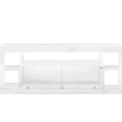 Meuble TV - 1 Porte Et 6 Niches - Avec LEDs - Blanc Laqué - BALKA 14 Meuble TV - 1 Porte Et 6 Niches - Avec LEDs - Blanc Laqué - BALKA -Pas Cher Mobiliora Magasin meuble tv 5711539