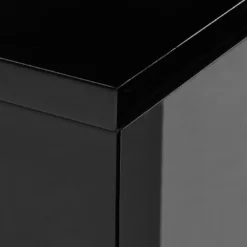 Meuble TV Avec 3 Portes Et 2 Niches - Avec Leds - MDF Laqué - Noir - BANON -Pas Cher Mobiliora Magasin meuble tv 5734635