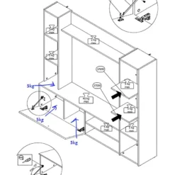 Mur TV Avec Rangements - Coloris : Naturel Et Gris - VURLENI 15 Mur TV Avec Rangements - Coloris : Naturel Et Gris - VURLENI -Pas Cher Mobiliora Magasin meuble tv 6061075