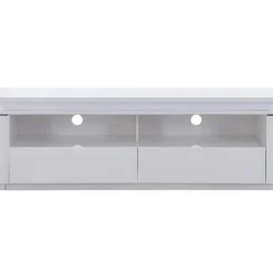 Meuble TV 2 Portes Et 2 Tiroirs Avec LEDs - MDF - Blanc Laqué - VANDANA 17 Meuble TV 2 Portes Et 2 Tiroirs Avec LEDs - MDF - Blanc Laqué - VANDANA -Pas Cher Mobiliora Magasin meuble tv 751207