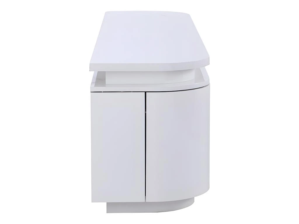Meuble TV 2 Portes Et 2 Tiroirs Avec LEDs - MDF - Blanc Laqué - VANDANA 6 Meuble TV 2 Portes Et 2 Tiroirs Avec LEDs - MDF - Blanc Laqué - VANDANA – Image 4