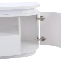 Meuble TV 2 Portes Et 2 Tiroirs Avec LEDs - MDF - Blanc Laqué - VANDANA 20 Meuble TV 2 Portes Et 2 Tiroirs Avec LEDs - MDF - Blanc Laqué - VANDANA -Pas Cher Mobiliora Magasin meuble tv 751215