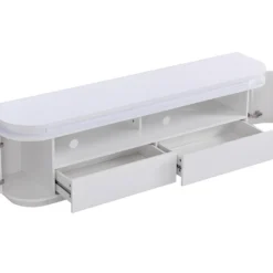 Meuble TV 2 Portes Et 2 Tiroirs Avec LEDs - MDF - Blanc Laqué - VANDANA 18 Meuble TV 2 Portes Et 2 Tiroirs Avec LEDs - MDF - Blanc Laqué - VANDANA -Pas Cher Mobiliora Magasin meuble tv 751219