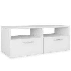 Meuble Télé Buffet Tv Télévision Design Pratique Aggloméré 95 Cm Blanc 2502091