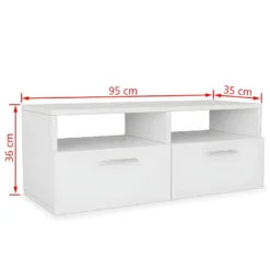 Meuble Télé Buffet Tv Télévision Design Pratique Aggloméré 95 Cm Blanc 2502091 -Pas Cher Mobiliora Magasin meuble tv 8916613
