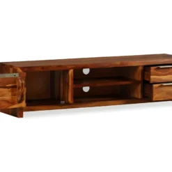 Meuble Télé Buffet Tv Télévision Design Pratique Bois Massif De Sesham 120 Cm 2502175 -Pas Cher Mobiliora Magasin meuble tv 8916657