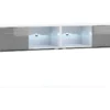 Meuble TV Design LEON II XXL, 2 Mètres, 2 Portes Et 4 Niches, Coloris Blanc Et Gris + LED