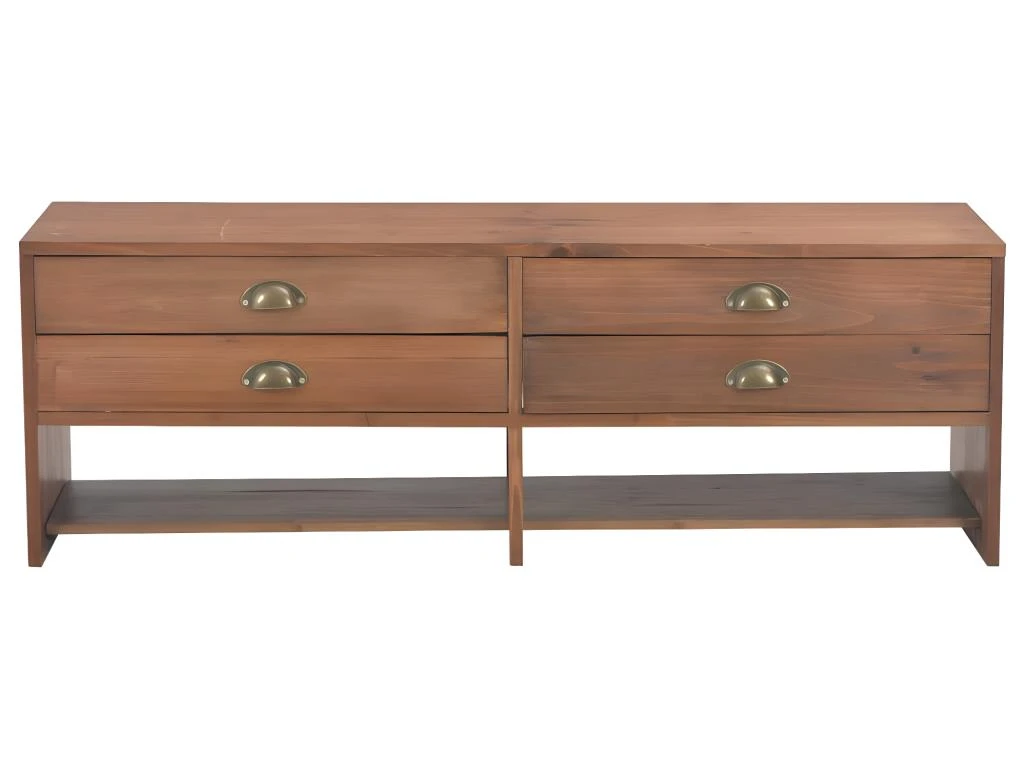 Meuble Télé Buffet Tv Télévision Design Pratique Avec 4 Tiroirs 120 Cm Bois Massif De Sapin 2502101 4 Meuble Télé Buffet Tv Télévision Design Pratique Avec 4 Tiroirs 120 Cm Bois Massif De Sapin 2502101 – Image 2