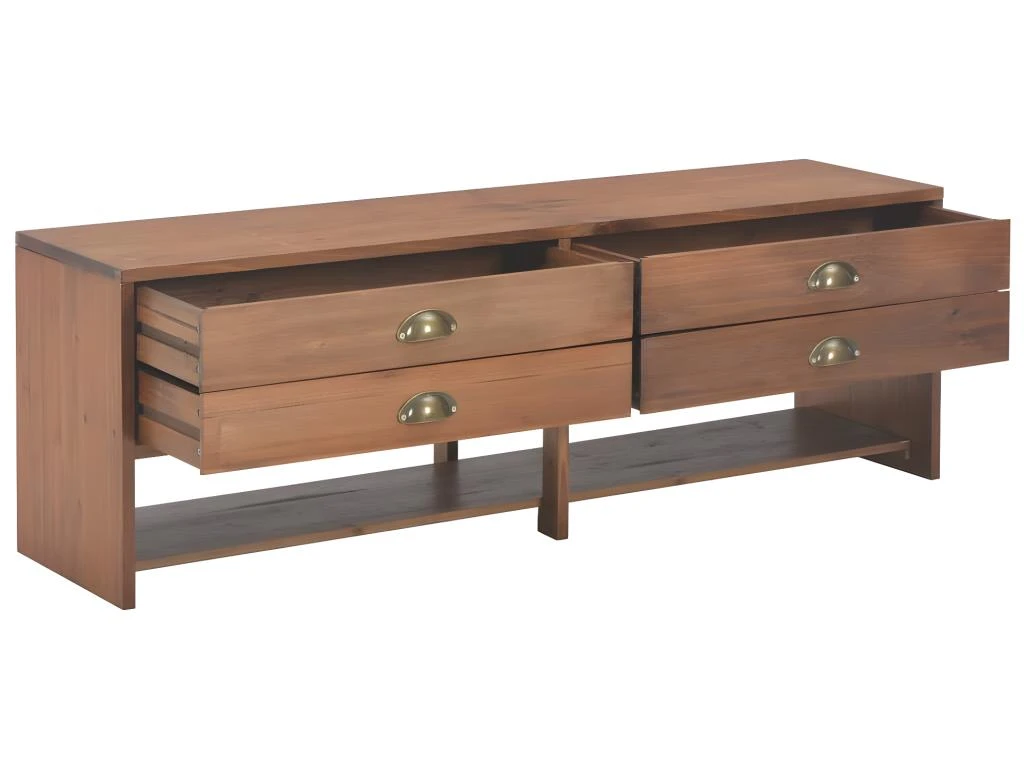 Meuble Télé Buffet Tv Télévision Design Pratique Avec 4 Tiroirs 120 Cm Bois Massif De Sapin 2502101 6 Meuble Télé Buffet Tv Télévision Design Pratique Avec 4 Tiroirs 120 Cm Bois Massif De Sapin 2502101 – Image 4