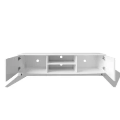 Meuble Télé Buffet Tv Télévision Design Pratique 140 Cm Haute Brillance Blanc 2502057/2 -Pas Cher Mobiliora Magasin meuble tv 8917395