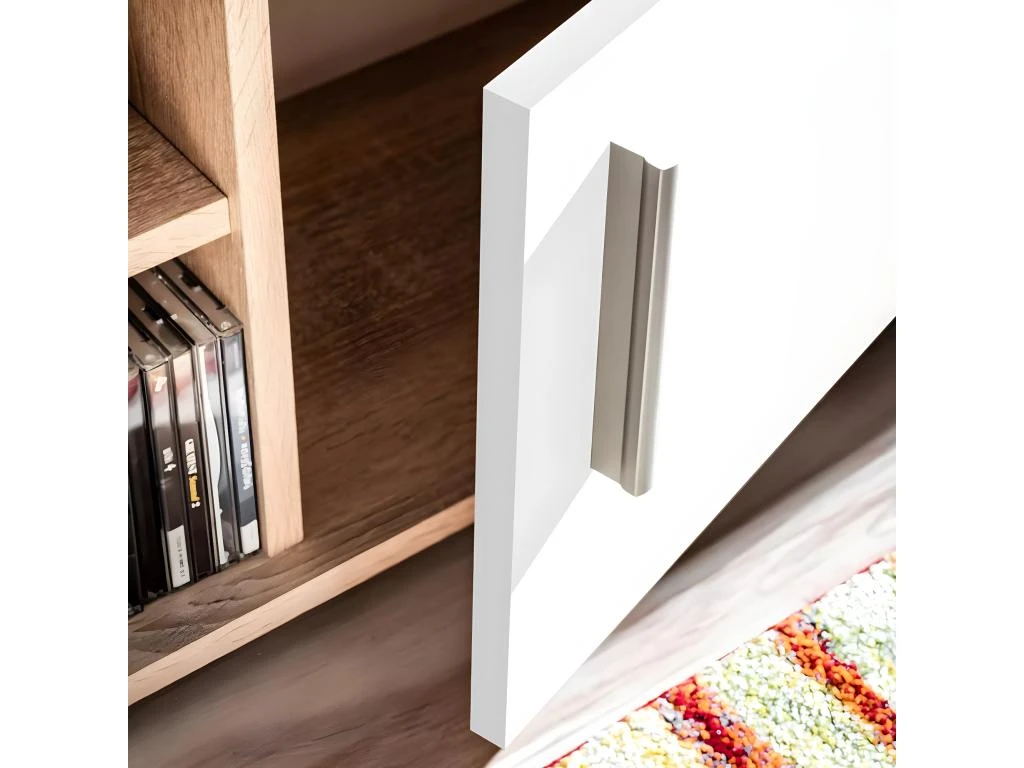 Meuble Télé Buffet Tv Télévision Design Pratique Mural Avec Lumière Led Chêne Sonoma Et Blanc 2502199 4 Meuble Télé Buffet Tv Télévision Design Pratique Mural Avec Lumière Led Chêne Sonoma Et Blanc 2502199 – Image 2