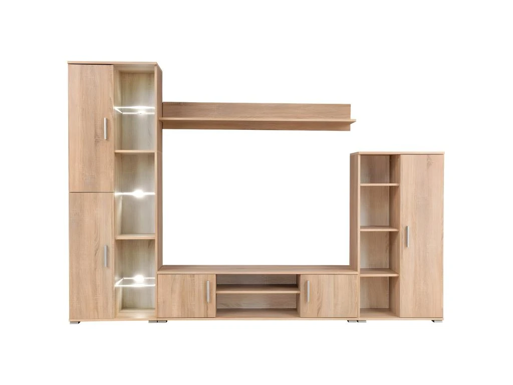 Meuble Télé Buffet TV Télévision Design Pratique Avec Lumières LED Chêne Sonoma Marron 2502054 3 Meuble Télé Buffet TV Télévision Design Pratique Avec Lumières LED Chêne Sonoma Marron 2502054