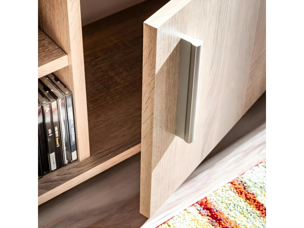 Meuble Télé Buffet TV Télévision Design Pratique Avec Lumières LED Chêne Sonoma Marron 2502054 4 Meuble Télé Buffet TV Télévision Design Pratique Avec Lumières LED Chêne Sonoma Marron 2502054 – Image 2