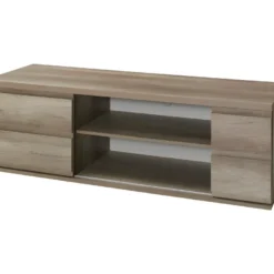 Pas Cher Mobiliora Magasin 33 Meuble Tv Design ROMI Couleur Chêne. Idéal Pour Poser Votre Télévision Et Meubler Votre Salon.