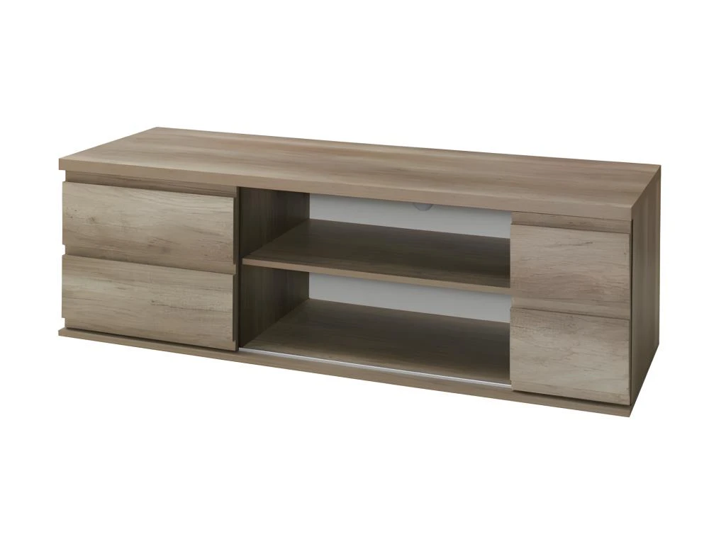 Meuble Tv Design ROMI Couleur Chêne. Idéal Pour Poser Votre Télévision Et Meubler Votre Salon. 3 Meuble Tv Design ROMI Couleur Chêne. Idéal Pour Poser Votre Télévision Et Meubler Votre Salon.
