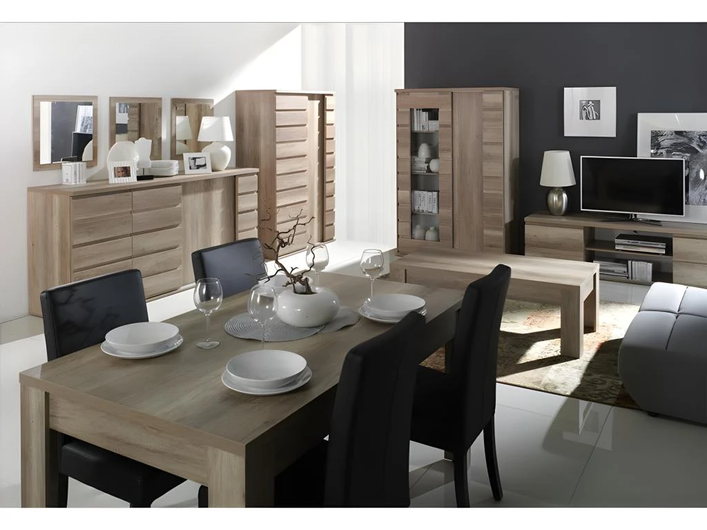 Meuble Tv Design ROMI Couleur Chêne. Idéal Pour Poser Votre Télévision Et Meubler Votre Salon. 4 Meuble Tv Design ROMI Couleur Chêne. Idéal Pour Poser Votre Télévision Et Meubler Votre Salon. – Image 2