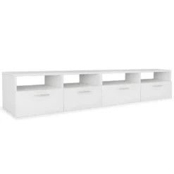 Meuble Télé Buffet Tv Télévision Design Pratique 2 Pcs Aggloméré 95 Cm Blanc 2502082