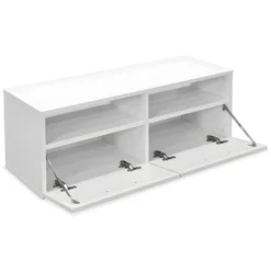 Meuble Télé Buffet Tv Télévision Design Pratique 2 Pcs Aggloméré 95 Cm Blanc 2502082 -Pas Cher Mobiliora Magasin meuble tv 8917631