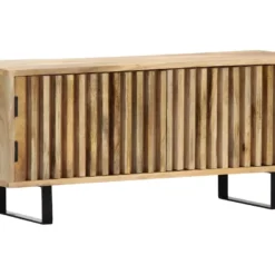 Meuble Télé Buffet Tv Télévision Design Pratique 90 Cm Bois De Manguier Massif 2502020