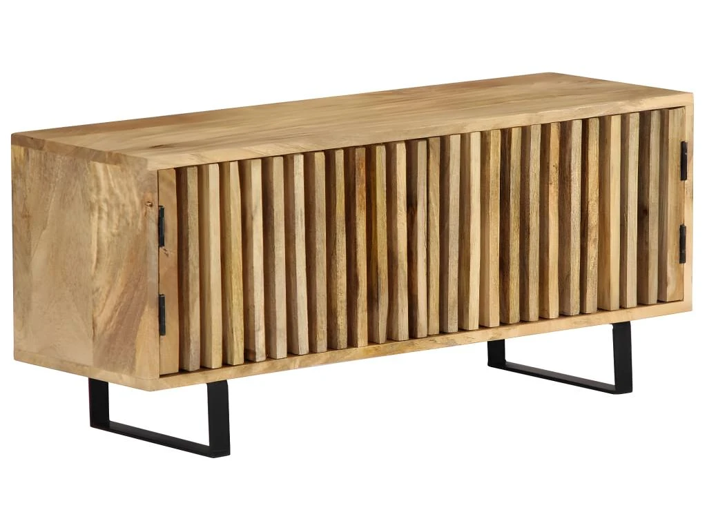 Meuble Télé Buffet Tv Télévision Design Pratique 90 Cm Bois De Manguier Massif 2502020 6 Meuble Télé Buffet Tv Télévision Design Pratique 90 Cm Bois De Manguier Massif 2502020 – Image 4