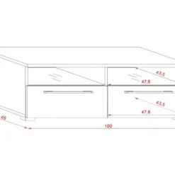 Meuble TV Design BONNIE 100 Cm, 2 Portes Et 2 Niches, Coloris Blanc + LED. -Pas Cher Mobiliora Magasin meuble tv 8919061