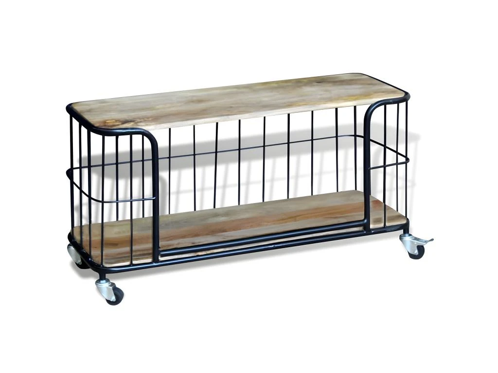 Meuble Télé Buffet Tv Télévision Design Pratique 100 Cm Bois De Manguier Massif 2502260 4 Meuble Télé Buffet Tv Télévision Design Pratique 100 Cm Bois De Manguier Massif 2502260 – Image 2