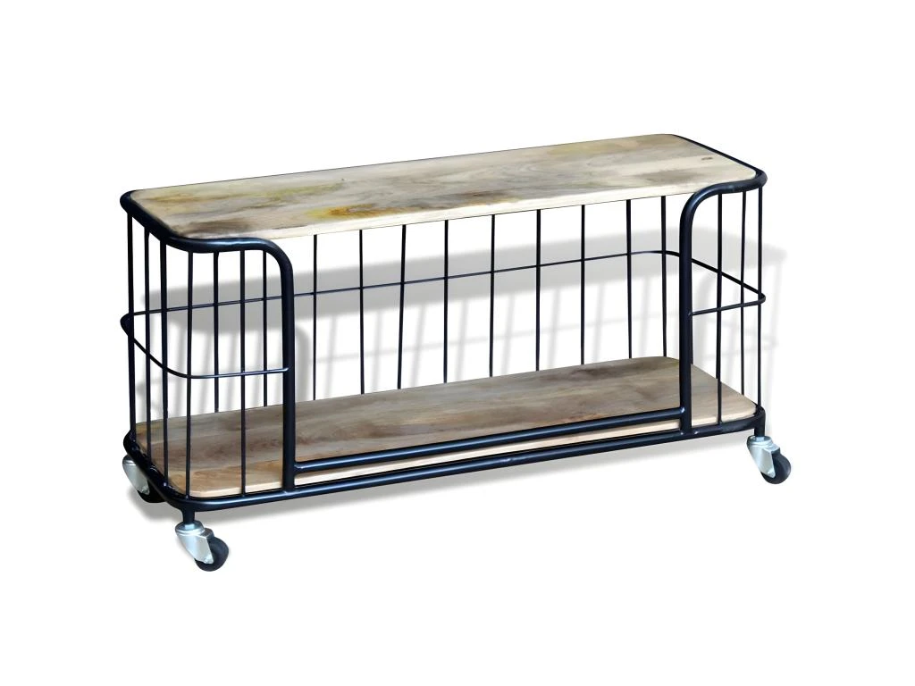 Meuble Télé Buffet Tv Télévision Design Pratique 100 Cm Bois De Manguier Massif 2502260 5 Meuble Télé Buffet Tv Télévision Design Pratique 100 Cm Bois De Manguier Massif 2502260 – Image 3