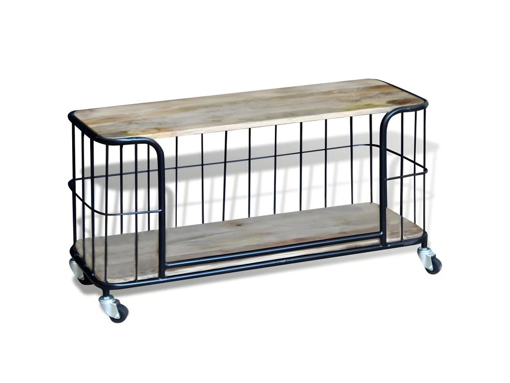 Meuble Télé Buffet Tv Télévision Design Pratique 100 Cm Bois De Manguier Massif 2502260 6 Meuble Télé Buffet Tv Télévision Design Pratique 100 Cm Bois De Manguier Massif 2502260 – Image 4