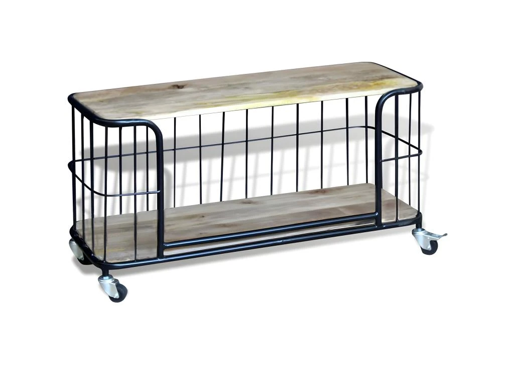 Meuble Télé Buffet Tv Télévision Design Pratique 100 Cm Bois De Manguier Massif 2502260 7 Meuble Télé Buffet Tv Télévision Design Pratique 100 Cm Bois De Manguier Massif 2502260 – Image 5