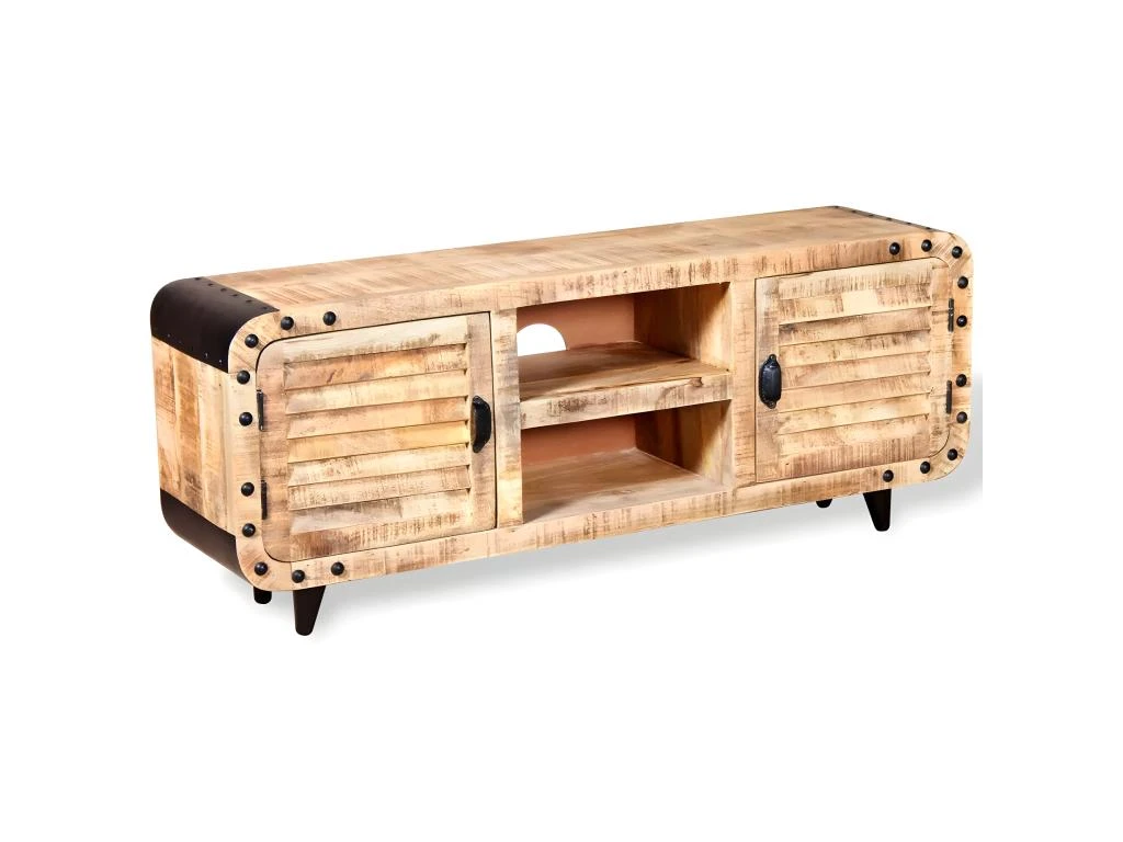 Meuble Télé Buffet Tv Télévision Design Pratique Bois De Manguier Massif 120 Cm 2502141 5 Meuble Télé Buffet Tv Télévision Design Pratique Bois De Manguier Massif 120 Cm 2502141 – Image 3