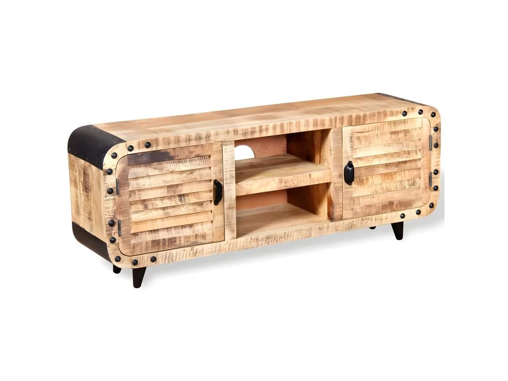 Meuble Télé Buffet Tv Télévision Design Pratique Bois De Manguier Massif 120 Cm 2502141 6 Meuble Télé Buffet Tv Télévision Design Pratique Bois De Manguier Massif 120 Cm 2502141 – Image 4