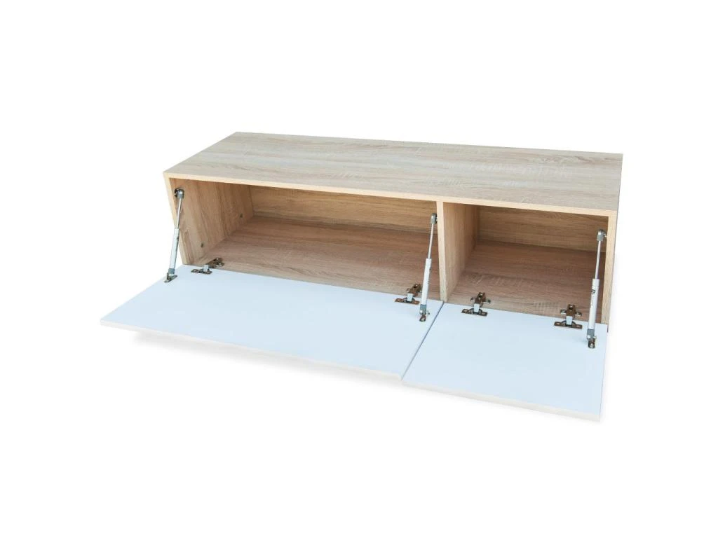 Meuble Télé Buffet Tv Télévision Design Pratique 2 Pcs Aggloméré 120 Cm Chêne Et Blanc Brillant 2502081/2 5 Meuble Télé Buffet Tv Télévision Design Pratique 2 Pcs Aggloméré 120 Cm Chêne Et Blanc Brillant 2502081/2 – Image 3