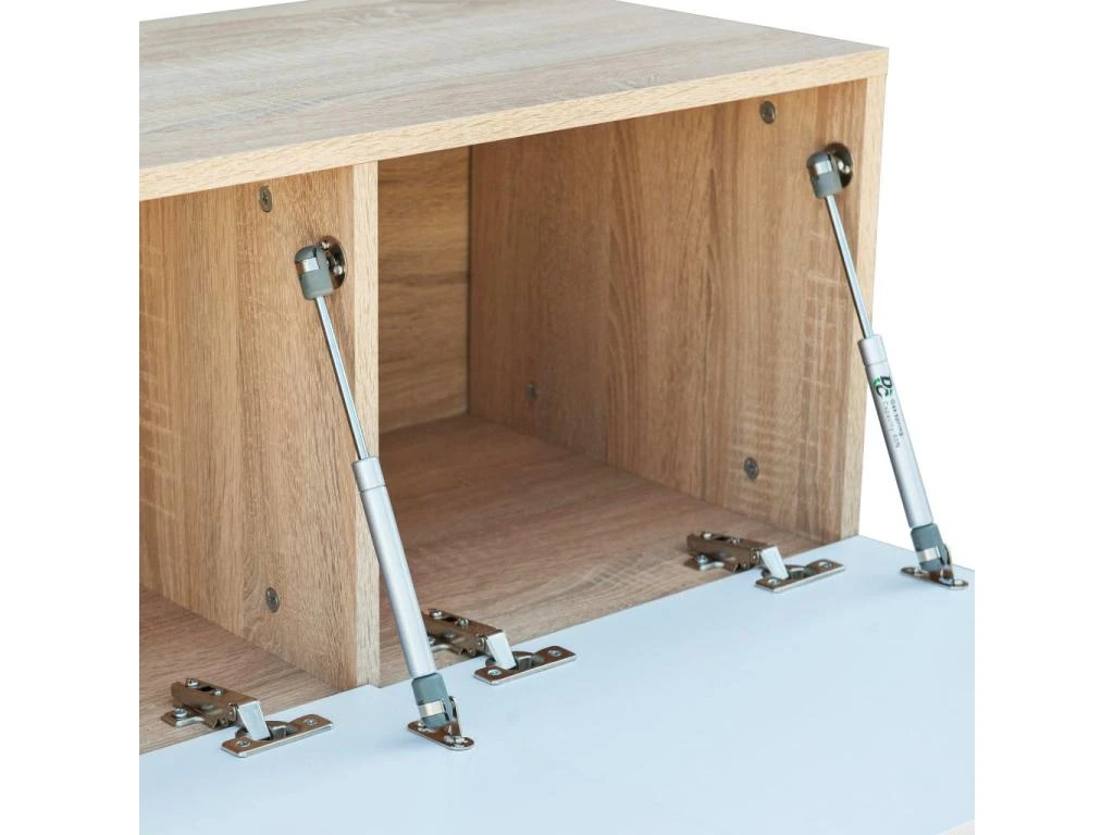 Meuble Télé Buffet Tv Télévision Design Pratique 2 Pcs Aggloméré 120 Cm Chêne Et Blanc Brillant 2502081/2 6 Meuble Télé Buffet Tv Télévision Design Pratique 2 Pcs Aggloméré 120 Cm Chêne Et Blanc Brillant 2502081/2 – Image 4