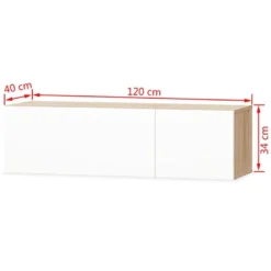Meuble Télé Buffet Tv Télévision Design Pratique 2 Pcs Aggloméré 120 Cm Chêne Et Blanc Brillant 2502081/2 11 Meuble Télé Buffet Tv Télévision Design Pratique 2 Pcs Aggloméré 120 Cm Chêne Et Blanc Brillant 2502081/2 -Pas Cher Mobiliora Magasin meuble tv 8919445