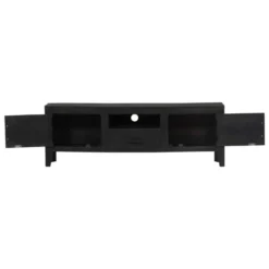 Meuble Télé Buffet Tv Télévision Design Pratique Noir 118 Cm Bois De Manguier Massif 2502203 -Pas Cher Mobiliora Magasin meuble tv 8919765