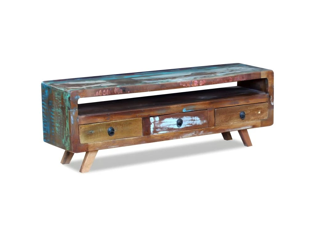 Meuble Télé Buffet Tv Télévision Design Pratique Avec 3 Tiroirs Bois De Récupération Massif 2502100 3 Meuble Télé Buffet Tv Télévision Design Pratique Avec 3 Tiroirs Bois De Récupération Massif 2502100