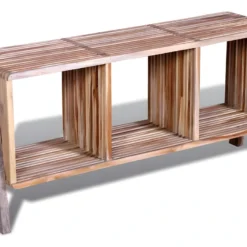 Meuble Télé Buffet Tv Télévision Design Pratique Empilable En Teck Recyclé Avec 3 étagères Marron 2502296 -Pas Cher Mobiliora Magasin meuble tv 8920185