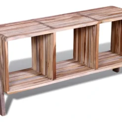 Meuble Télé Buffet Tv Télévision Design Pratique Empilable En Teck Recyclé Avec 3 étagères Marron 2502296 -Pas Cher Mobiliora Magasin meuble tv 8920187