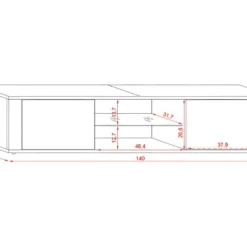 Meuble TV Design PARIS-HIT 140 Cm, 2 Portes Et 2 Niches, Coloris Blanc Mat Et Blanc Brillant 9 Meuble TV Design PARIS-HIT 140 Cm, 2 Portes Et 2 Niches, Coloris Blanc Mat Et Blanc Brillant -Pas Cher Mobiliora Magasin meuble tv 8920207