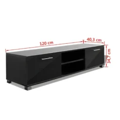 Meuble Télé Buffet Tv Télévision Design Pratique Noir Brillant 120 Cm 2502210 -Pas Cher Mobiliora Magasin meuble tv 8920279