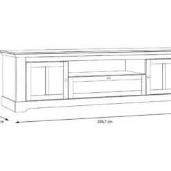 Meuble TV 205 Cm 2 Portes 1 Tiroir Décor Chêne Blanchi - ANGELE 10 Meuble TV 205 Cm 2 Portes 1 Tiroir Décor Chêne Blanchi - ANGELE -Pas Cher Mobiliora Magasin meuble tv 8920315