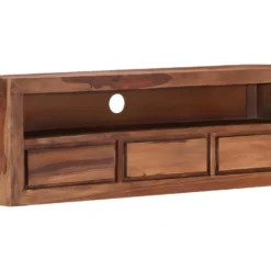 Meuble Télé Buffet Tv Télévision Design Pratique 120 Cm Bois De Sesham Solide 2502062