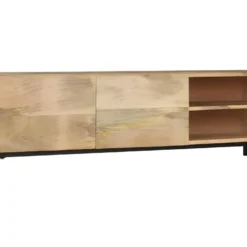 Meuble Télé Buffet Tv Télévision Design Pratique 145 Cm Bois Massif De Manguier 2502075