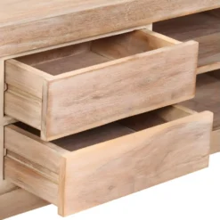 Meuble Télé Buffet Tv Télévision Design Pratique Bois D'acacia Massif 120 Cm Marron Clair 2502121 -Pas Cher Mobiliora Magasin meuble tv 8920819