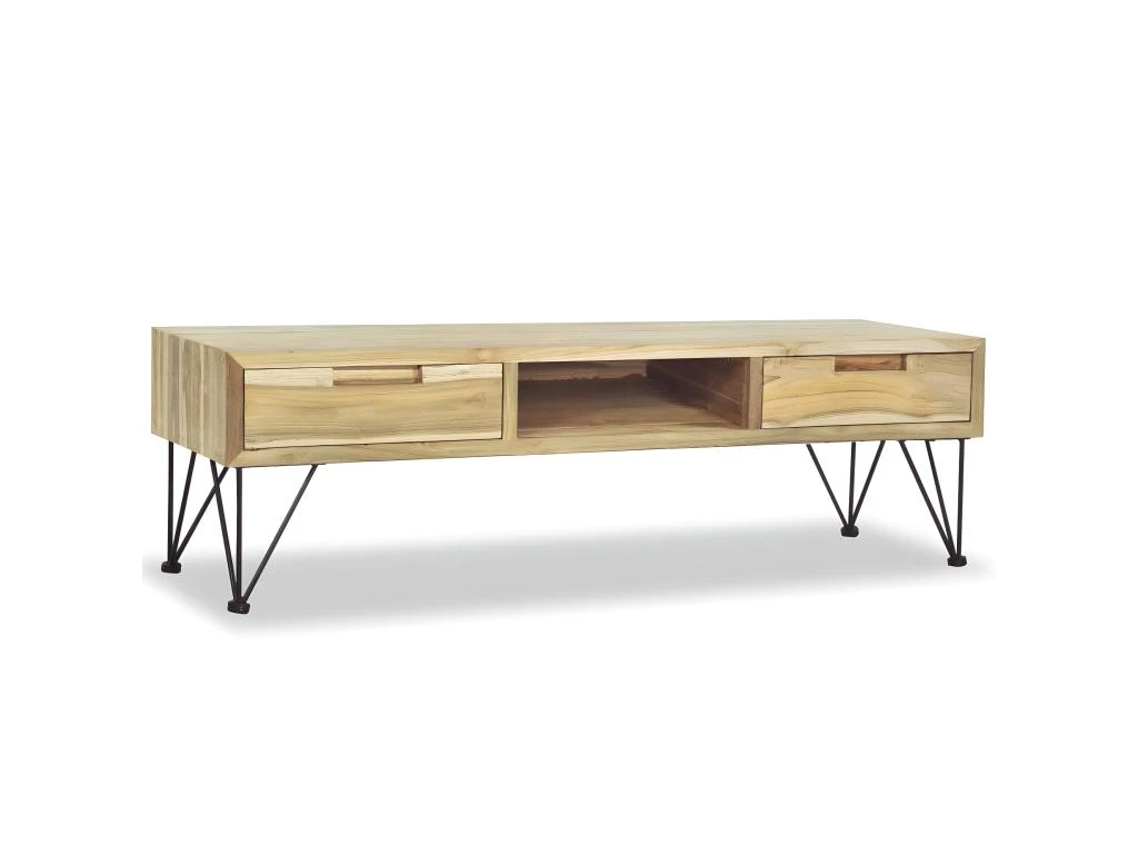 Meuble Télé Buffet Tv Télévision Design Pratique 120 Cm Teck Massif Beige 2502249 3 Meuble Télé Buffet Tv Télévision Design Pratique 120 Cm Teck Massif Beige 2502249