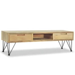Meuble Télé Buffet Tv Télévision Design Pratique 120 Cm Teck Massif Beige 2502249 9 Meuble Télé Buffet Tv Télévision Design Pratique 120 Cm Teck Massif Beige 2502249 -Pas Cher Mobiliora Magasin meuble tv 8921153